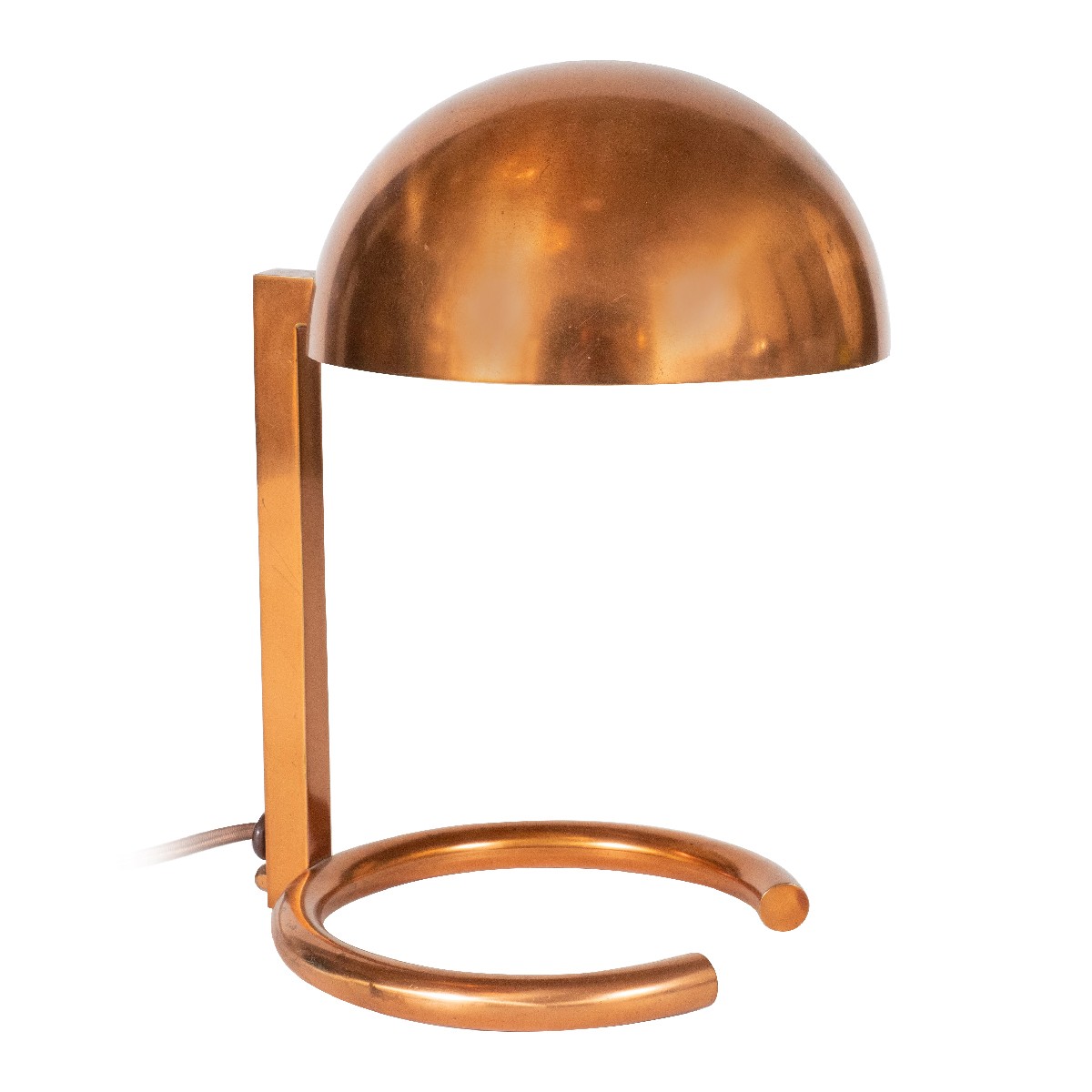 Machine Age copper desk lamp by Adnet