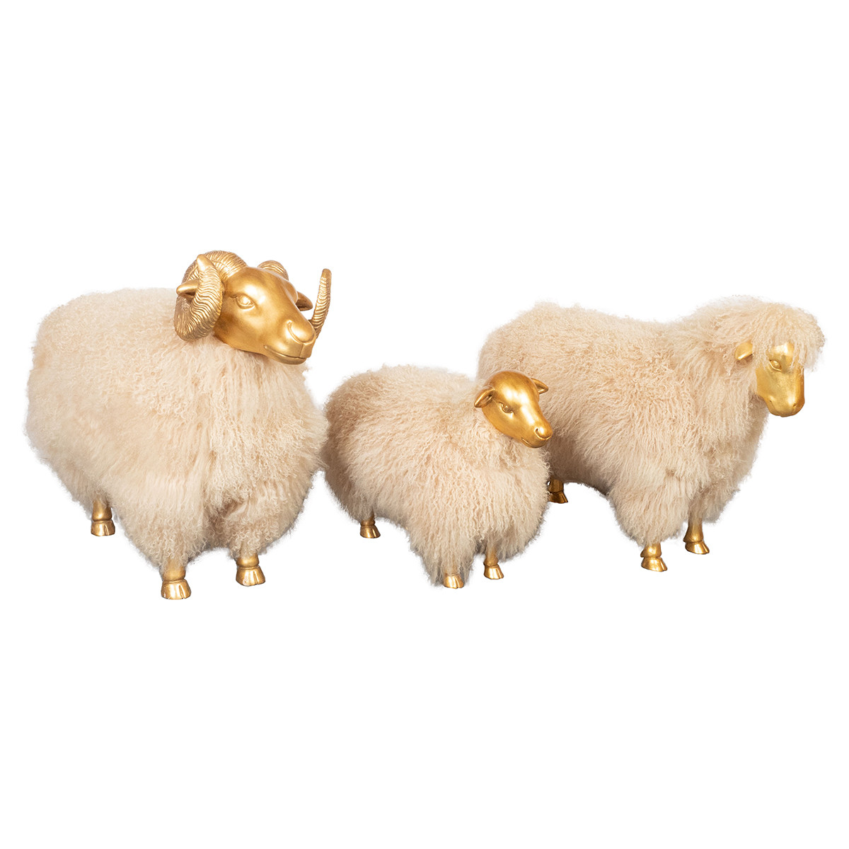 Giltwood sheep family by Carlos Villegas