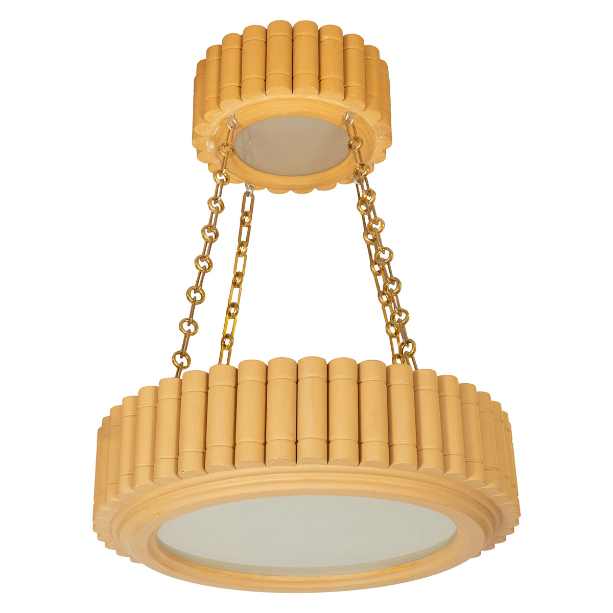 Two-tier round giltwood pendant by Carlos Villegas